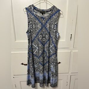 Blue patterned dress